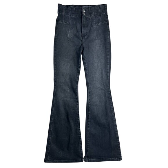 We the Free Black High Rise Jayde Flare Jeans  Size 31  Retro 70s  Fit & Flare - Picture 2 of 16